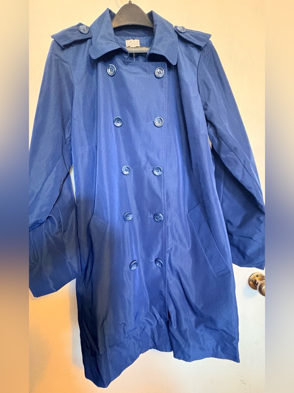 BRAND NEW Joan Rivers Royal Blue Double-Breasted Trench Coat